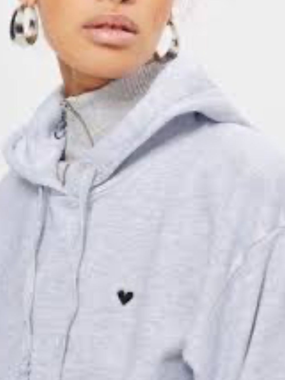 Topshop Grey Heart Sweatshirt/Hoodie Front Pocket EUC! Sz 6 Activewear